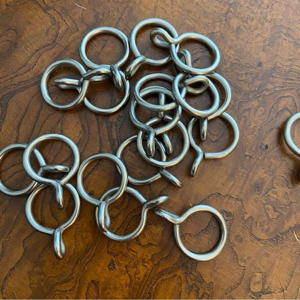 Lot of 20 drapery loop rings 1” brushed nickel or pewter coloring